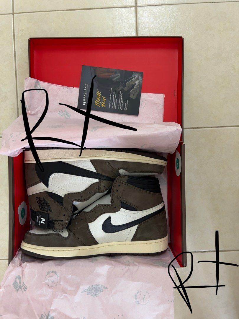 Travis scott jordan sales 1 reverse swoosh
