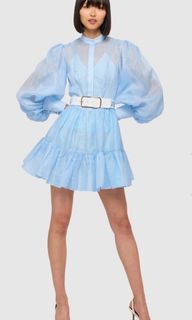 Leo Lin Alexandra Belted Mini Dress Cornflower Blue
