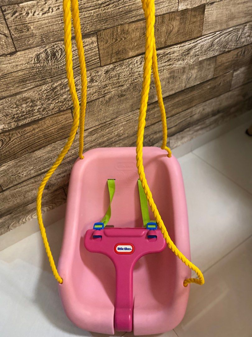 Little tikes pink baby swing deals
