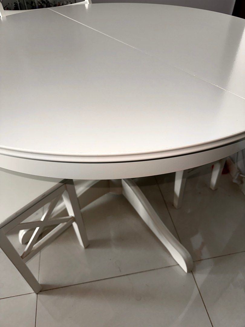 Ingatorp extendable shop table white
