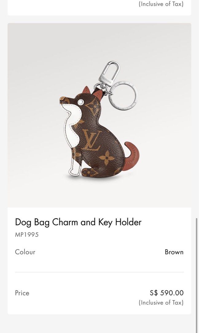 monogram dog bag charm
