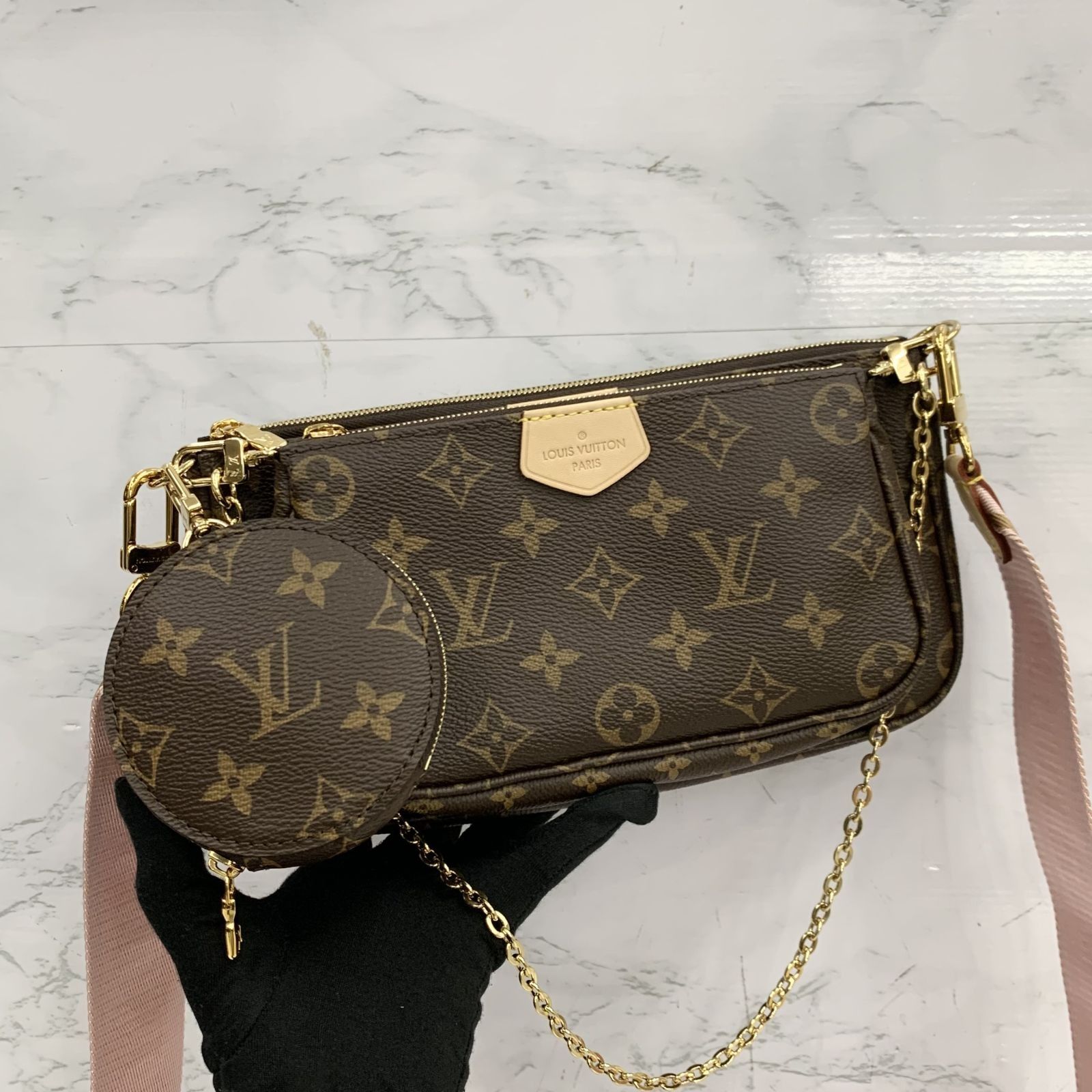 My first designer bag from the gate!! LV Multi Pochette purse