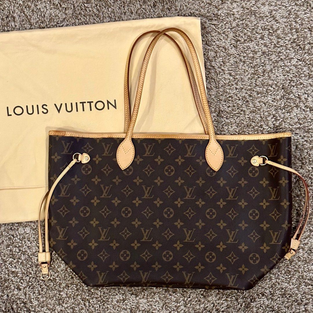 Louis Vuitton Neverfull MM with initials, Luxury, Bags & Wallets on  Carousell