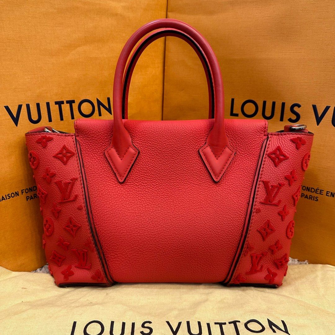Louis Vuitton W Tote Veau Cachemire GM Red Leather Large Shoulder Shopping  Bag