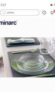 Luminarc transparent plate and bowl