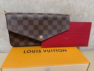 LOUIS VUITTON LV GHW Felicie Pochette Chain Shoulder Bag N40491 Damier Azur