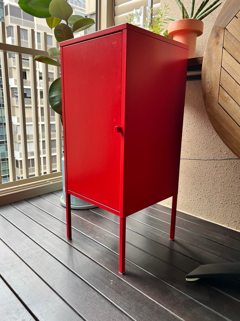 Ikea red top metal locker