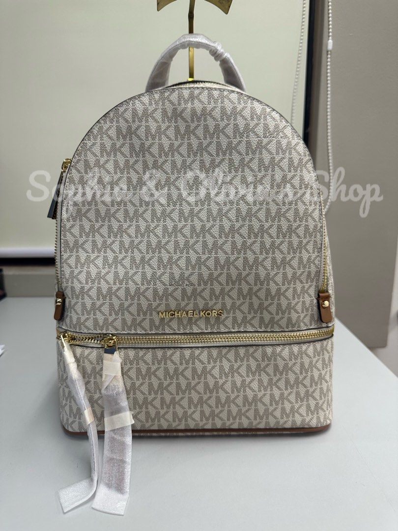 Michael Kors Medium Rhea Backpack in Vanilla