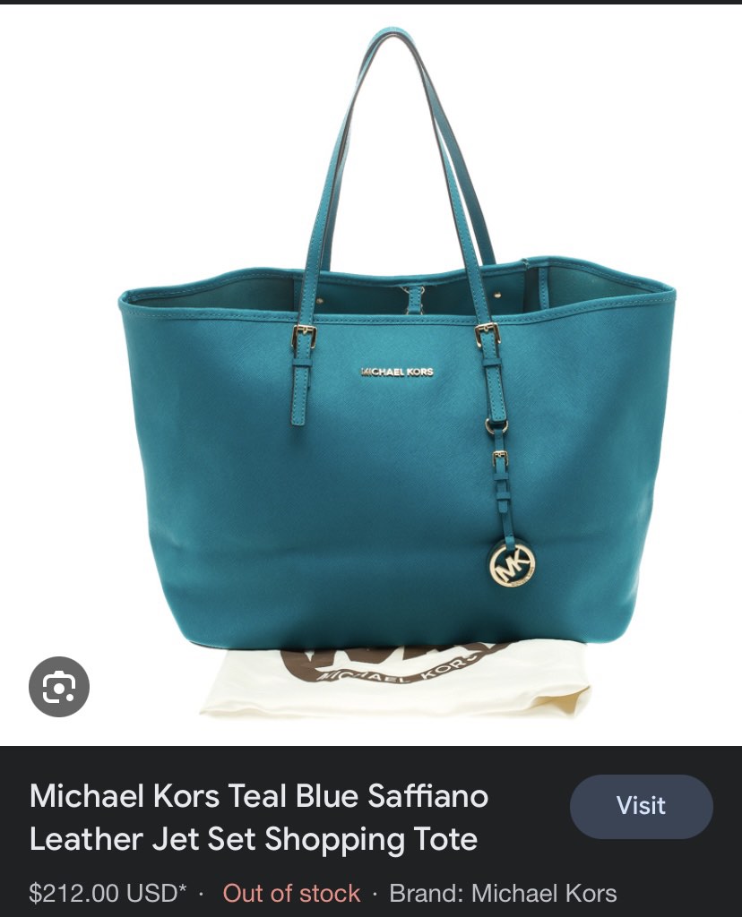 Michael Kors Tote Bag Teal Blue Saffiano Turquoise Leather Women s Fashion Bags Wallets Tote Bags on Carousell