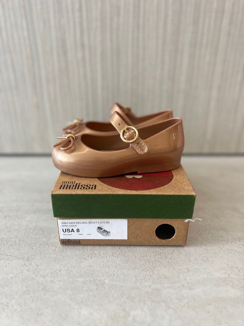 Gold mini melissa shoes outlet