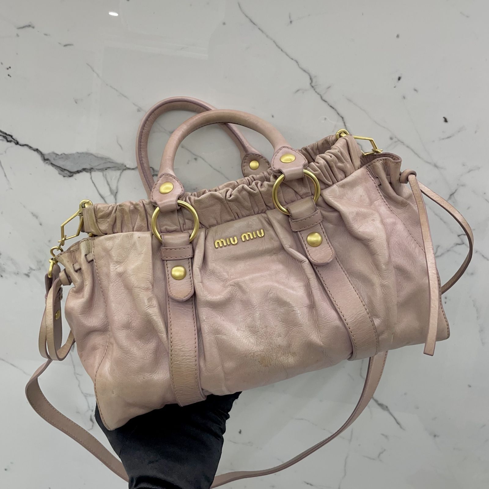 MIU MIU PINK STRING 2WAY SHOULDER BAG 237025840 WE, Luxury, Bags 