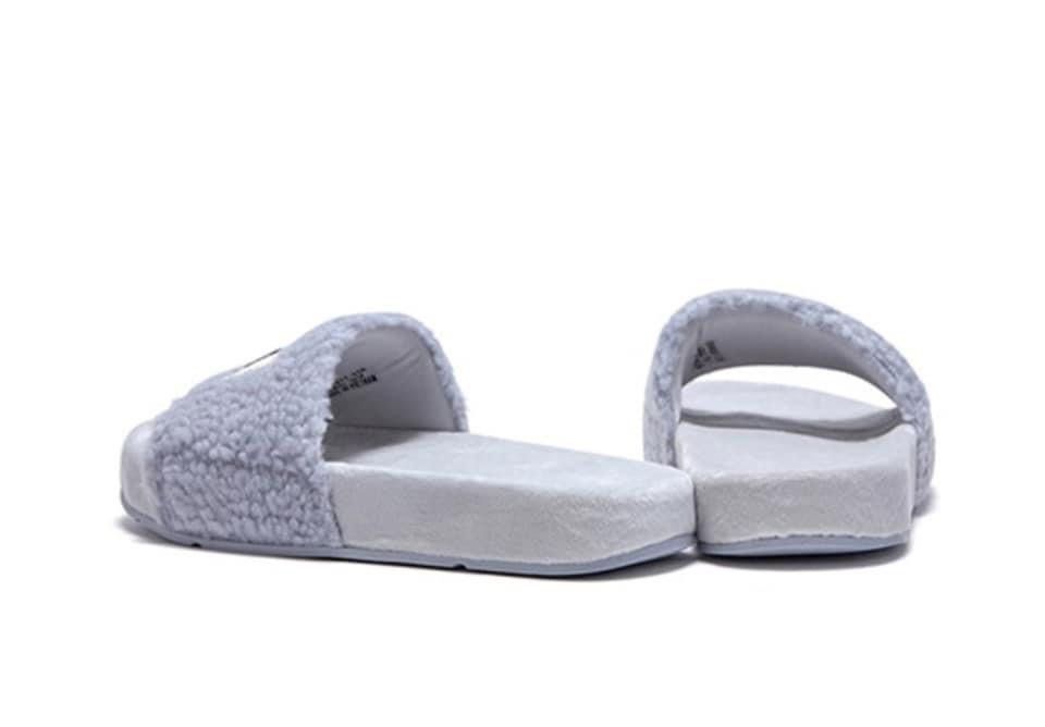 NEW Fila Drifter Crema in Grey Furry Slip Ons Fur Sandals FILA