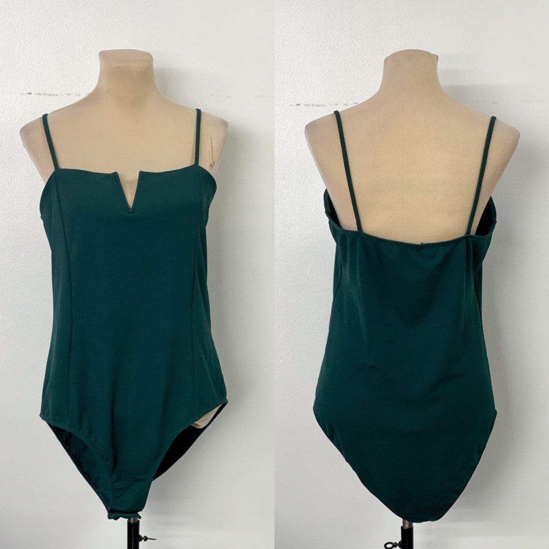 New look emerald green boned cami bodysuit on Carousell
