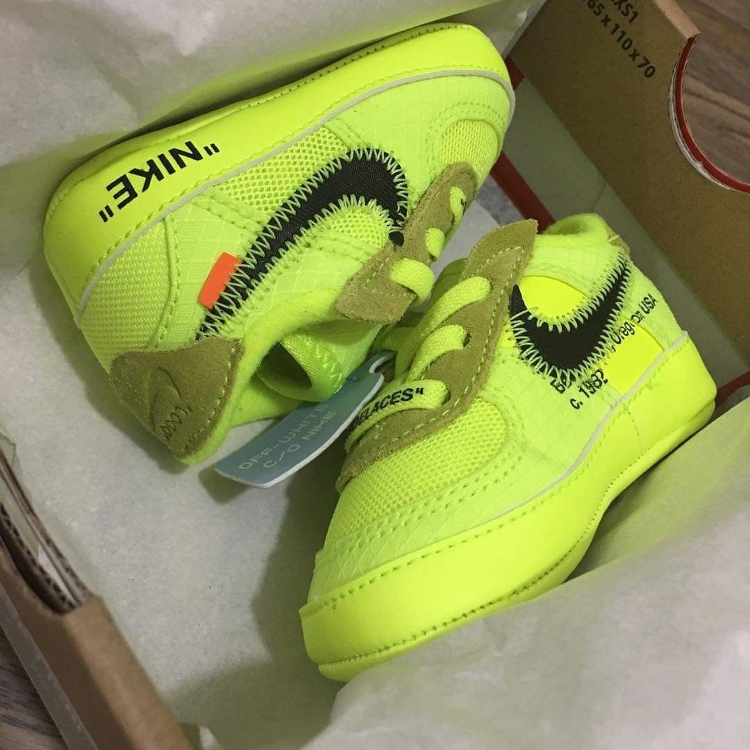 Nike Air Force One AF1 Low OFF-WHITE TODDLER VOLT (CB) BB鞋仔2C