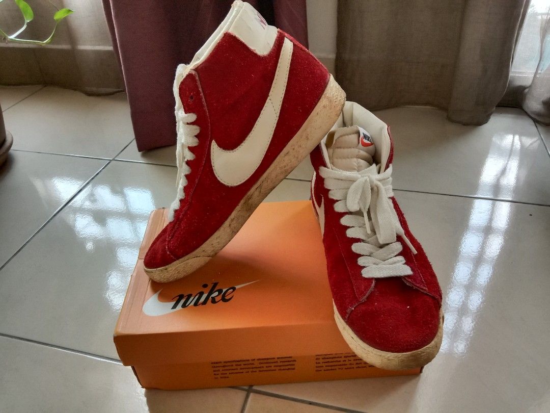 Nike blazer red suede Men s Fashion Footwear Sneakers on Carousell
