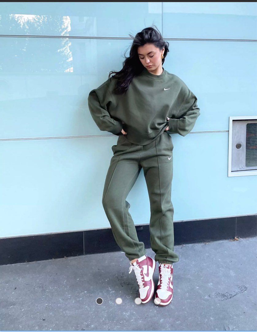 Nike mini swoosh oversized jogger in khaki Women s Fashion