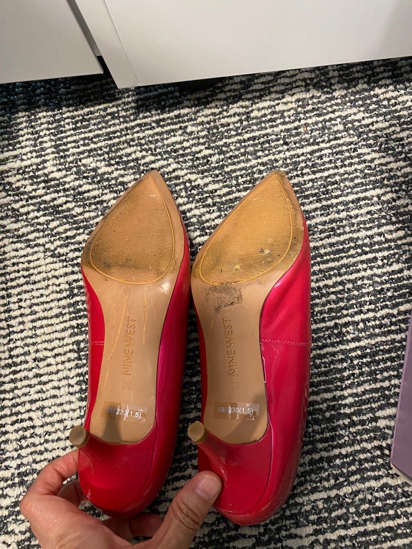 Nine west red sales bottom heels