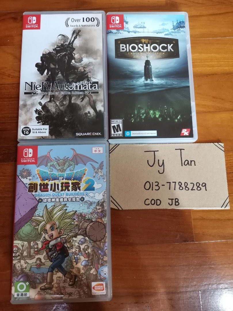 Nintendo switch uaed games (nier automata, bioshock, 创世小玩家2), Video Gaming,  Video Games, Nintendo on Carousell