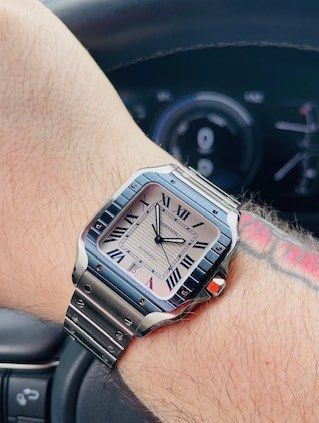 Novelty Cartier Santos de Cartier Blue PVD Large Model