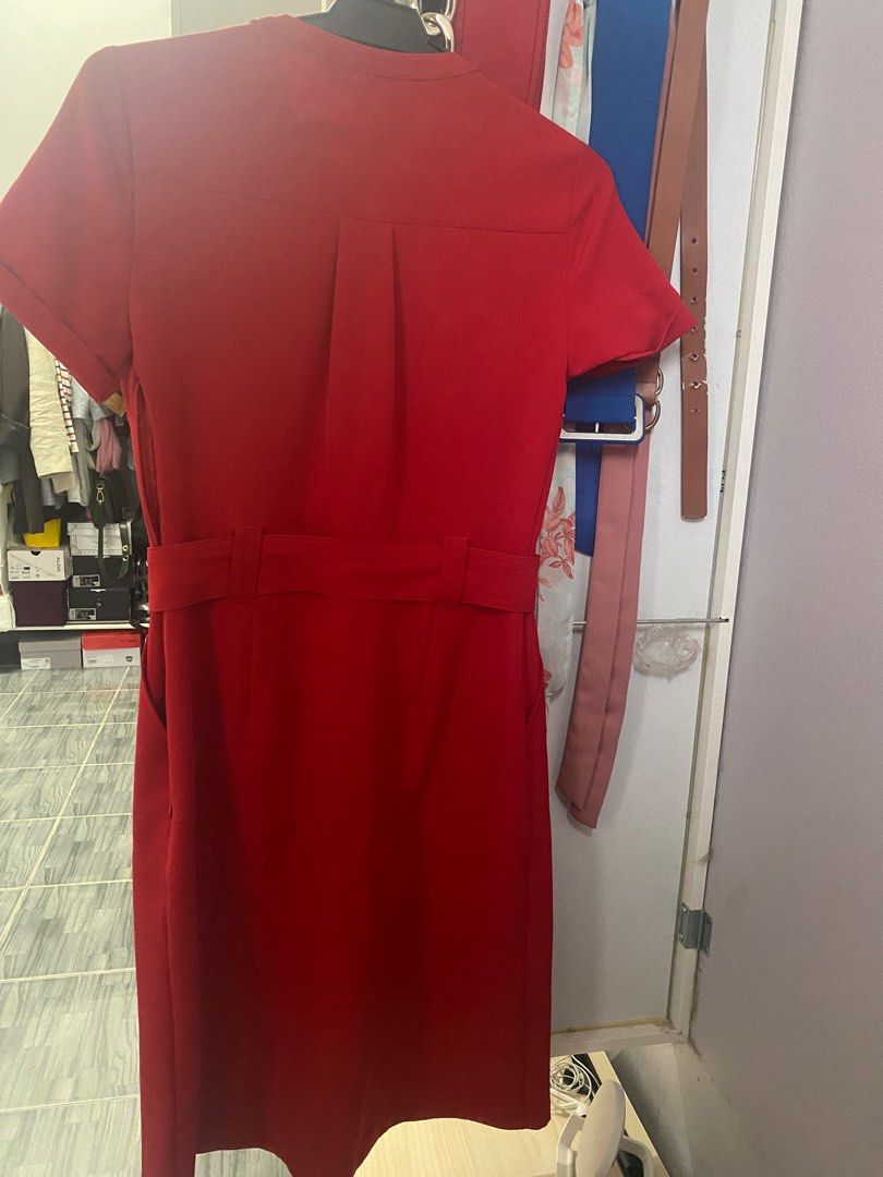 Oasis red utility dress sale