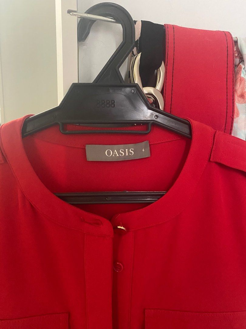 Oasis red sales utility dress