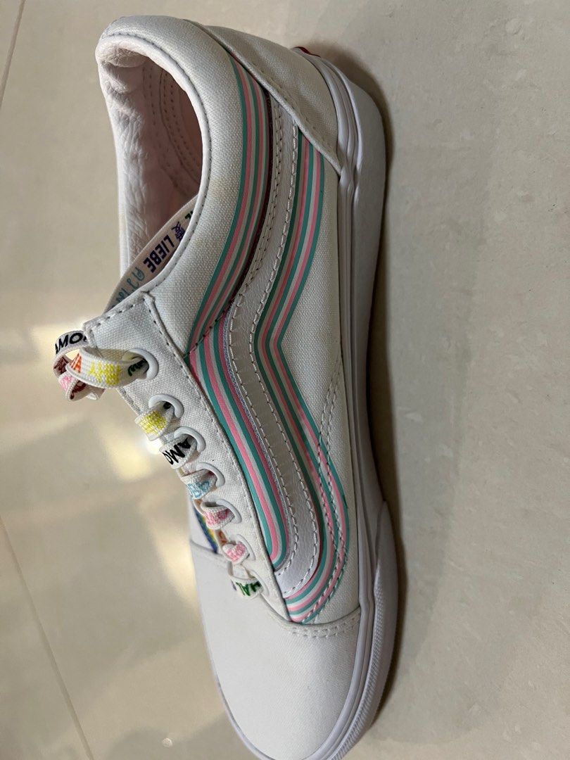 White with rainbow sale vans