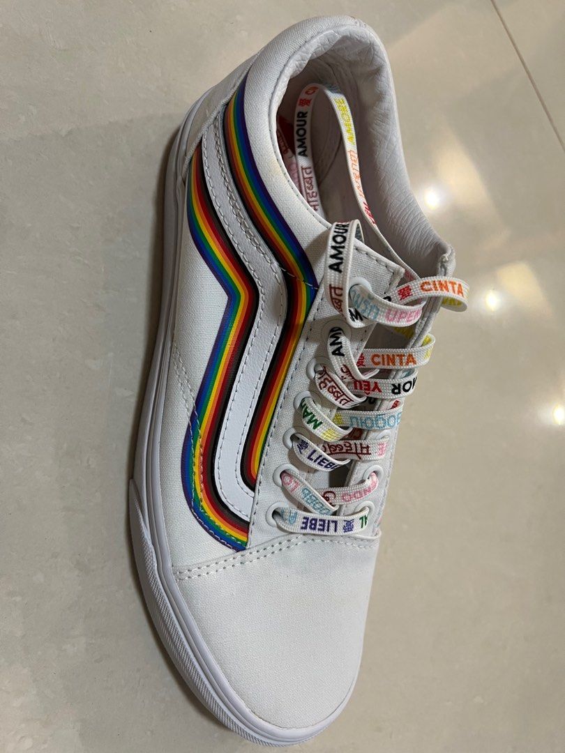 Pride White Vans Women s Fashion Footwear Sneakers on Carousell