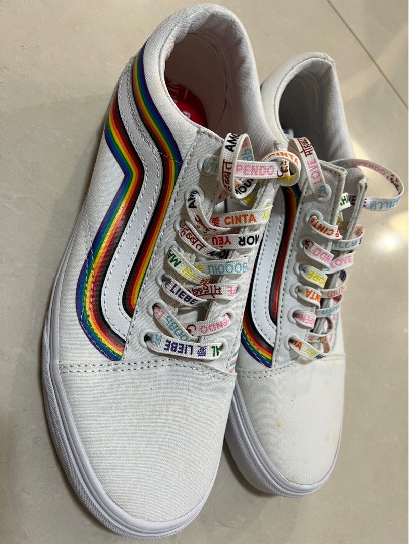 Pride White Vans Women s Fashion Footwear Sneakers on Carousell