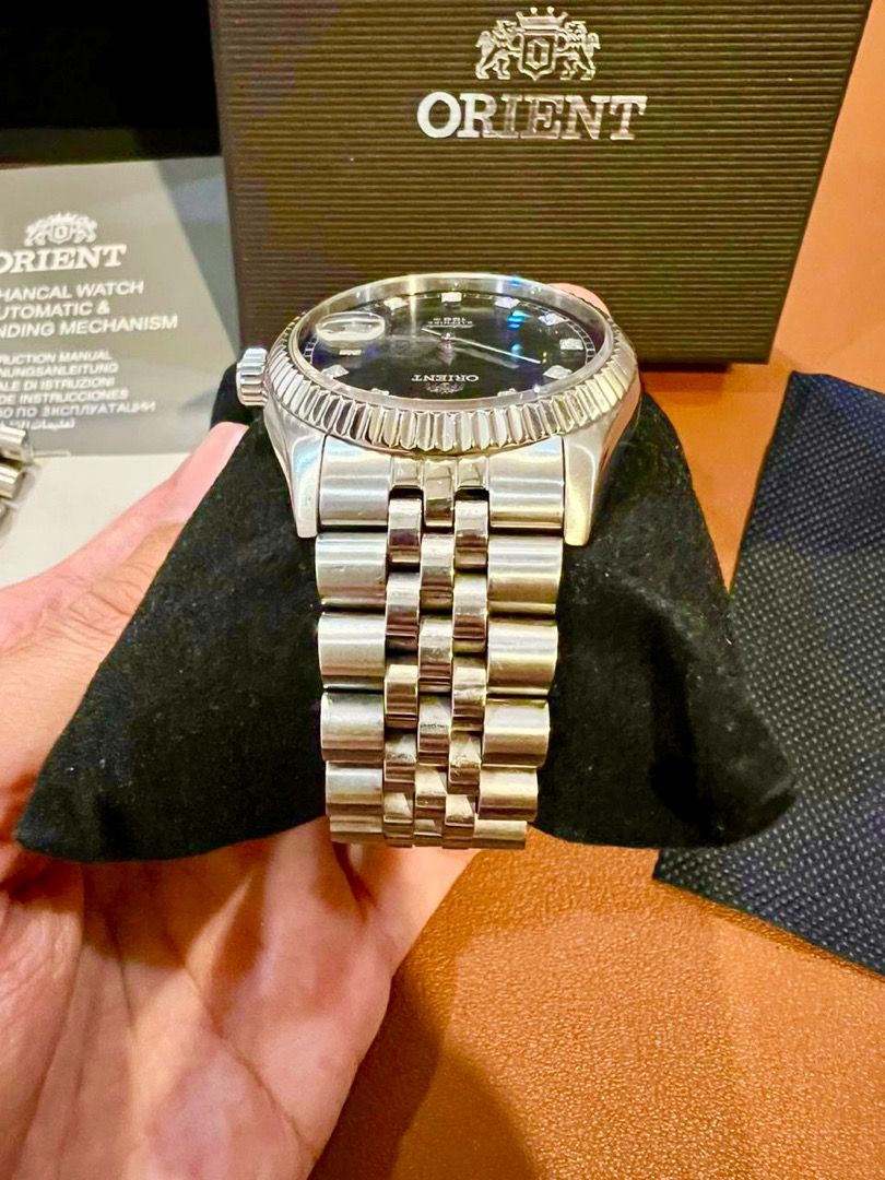 orient president day date blue dial