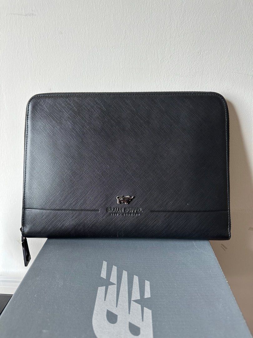 Original Braun Buffel clutch bag large Black Matt