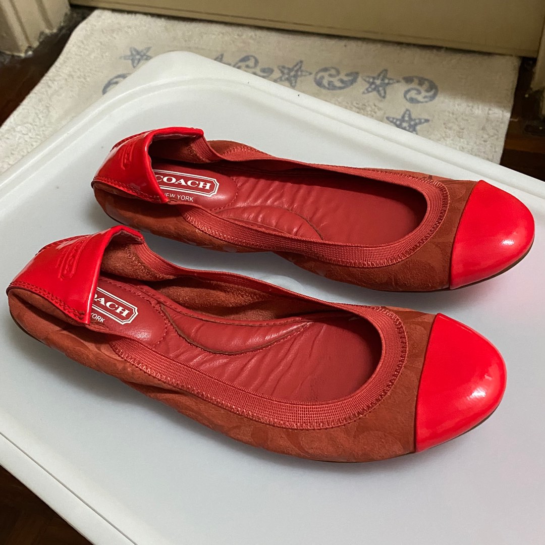 Coach red flats deals