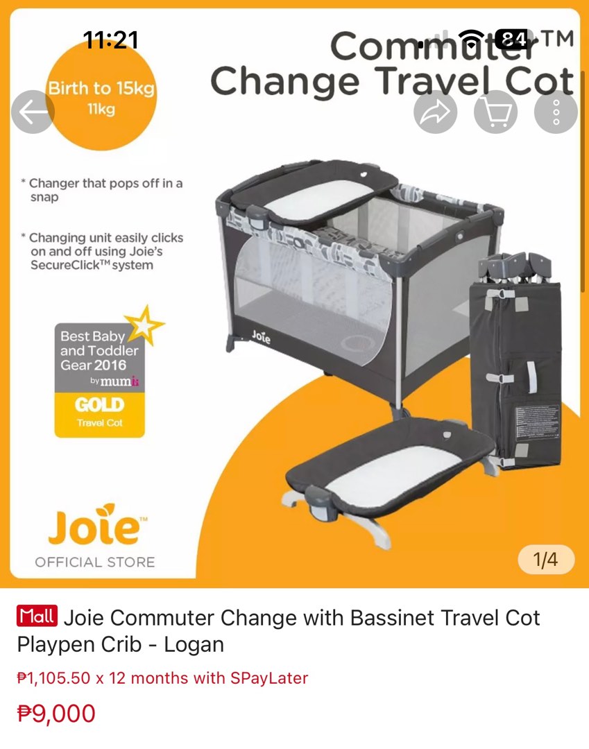 Original Joie Playpen crib with 3inches uratex foam on Carousell