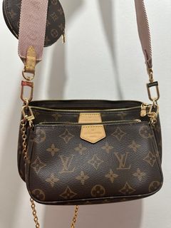 Pre-owned Louis Vuitton Rose Clair Nylon Multi Pochette