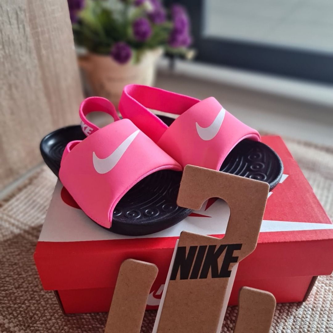 Original Nike Kawa Slide Pink for Baby Girl UK7.5