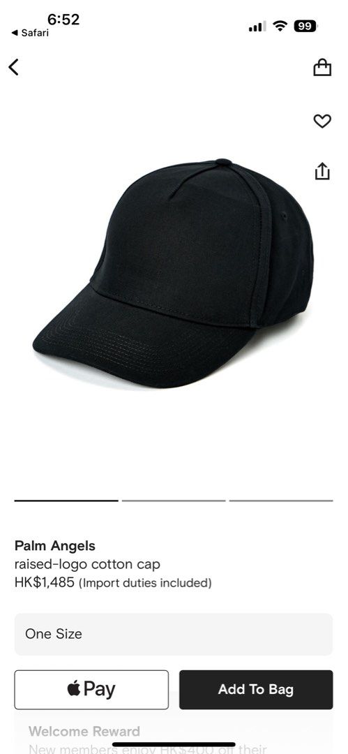 未使用】Palm Angels BB cap-