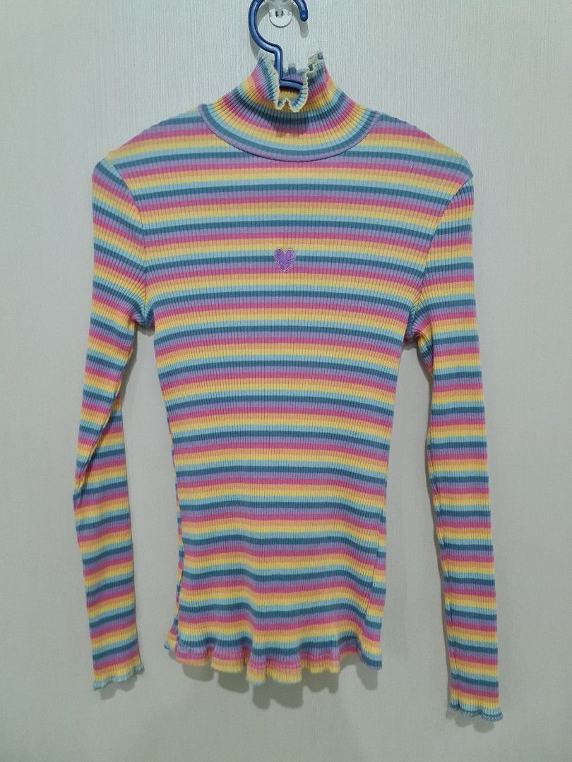 Pastel rainbow turtleneck on sale