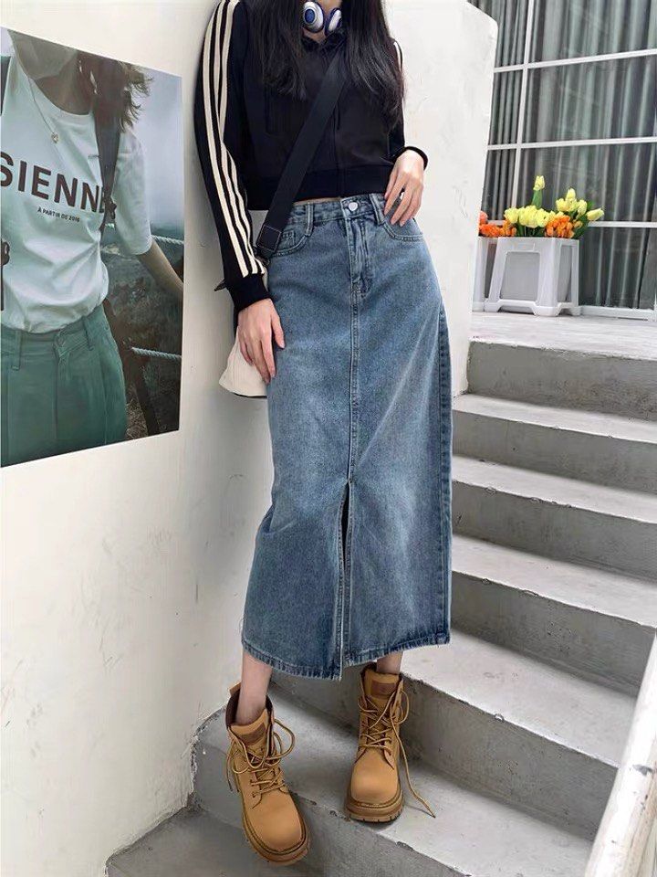 Plus size 2025 denim skirt xxl
