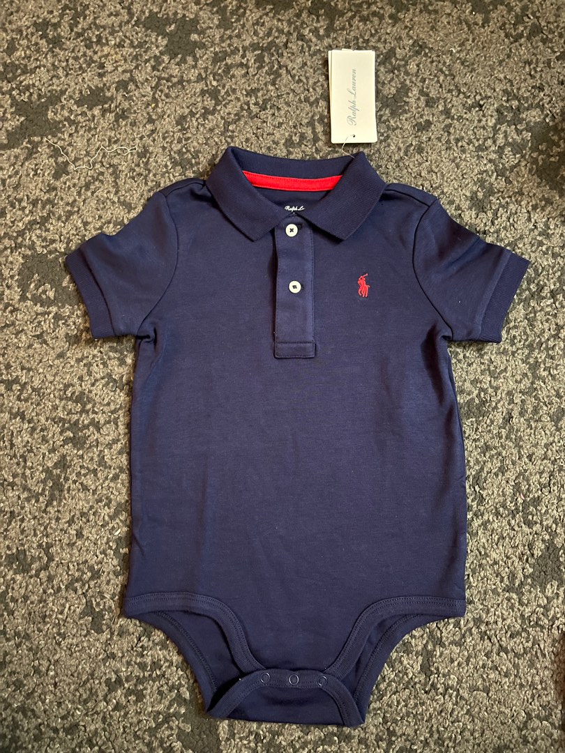 Polo Ralph Lauren Bodysuit 18m in Navy, Babies & Kids, Babies & Kids
