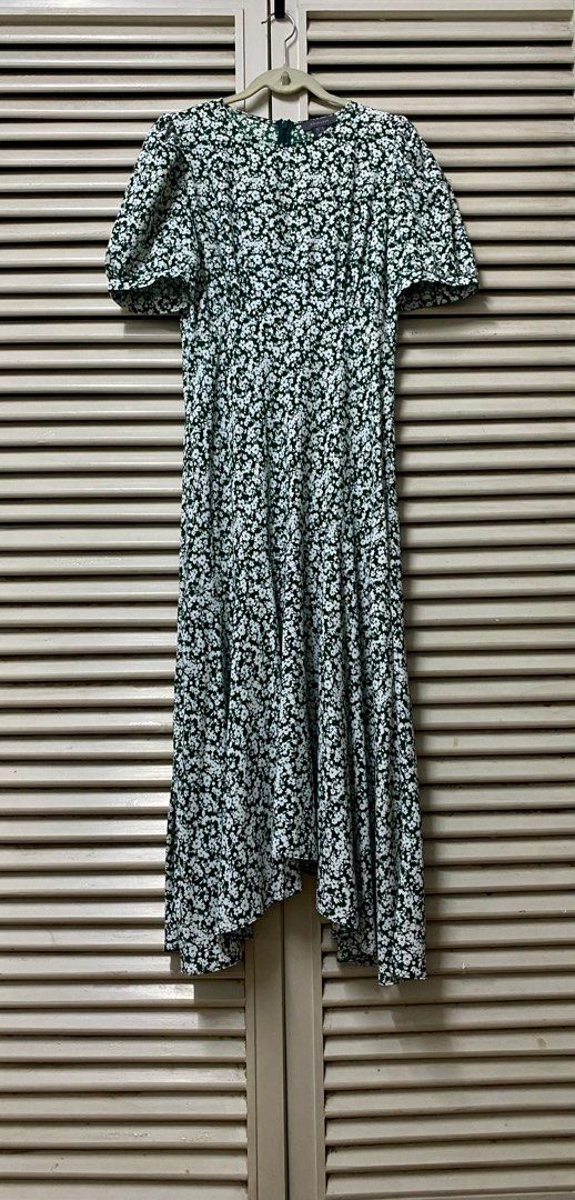 Green velvet top dress primark