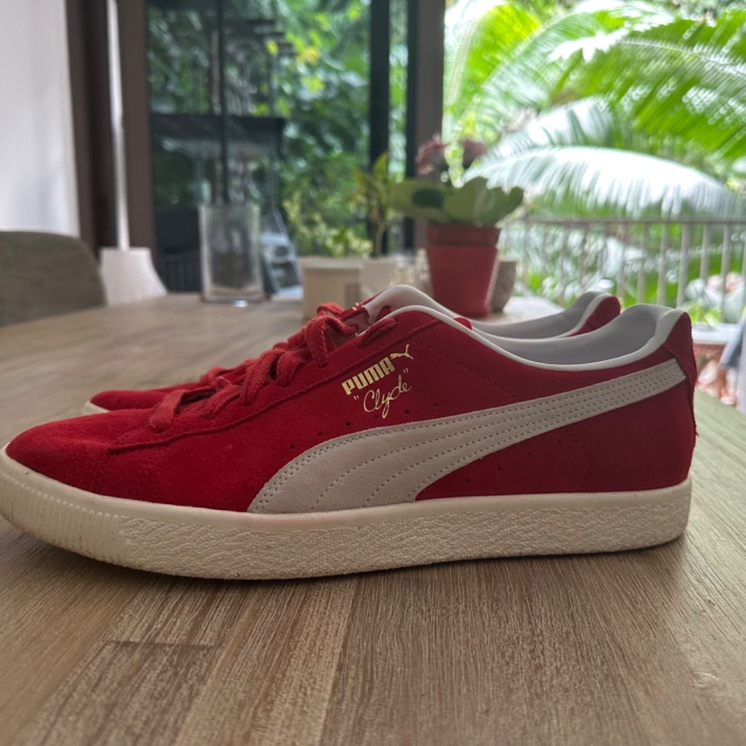 Puma clyde red top white