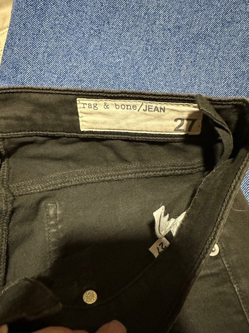 Rag & Bone Slim Cut Jeans (Category: Jeans) located in Quezon City. Submitted by teetharejade (Listing ID 1252736315, Image 2). Description: Rag & Bone Ankle Skinny Jeans Color is Dark Olive (near black) Size 27 (see 4th photo for size guide).