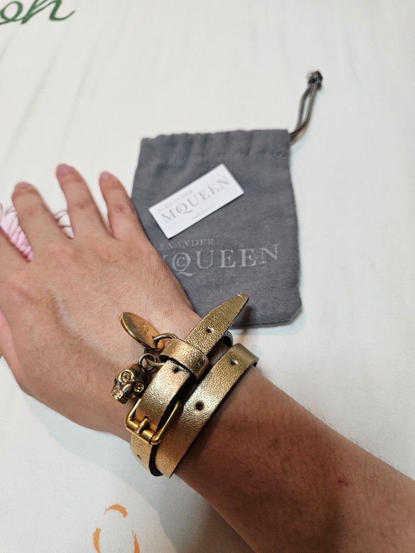 Gold with leather sale bracelet