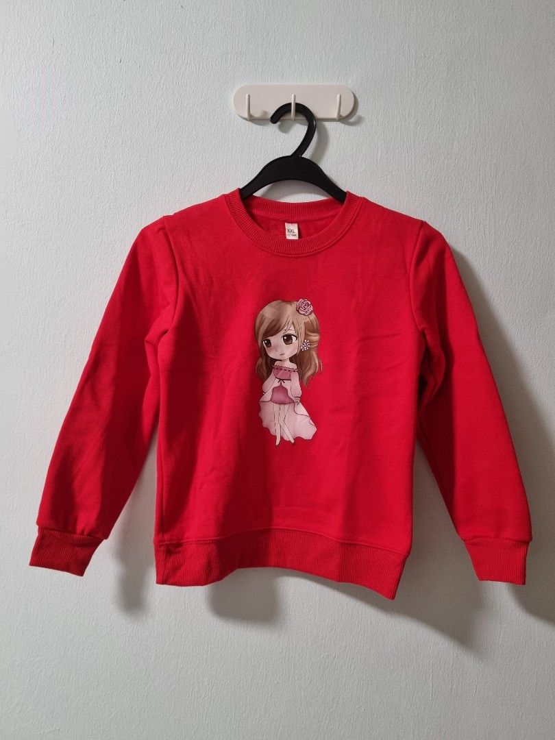 Red discount graphic sweater