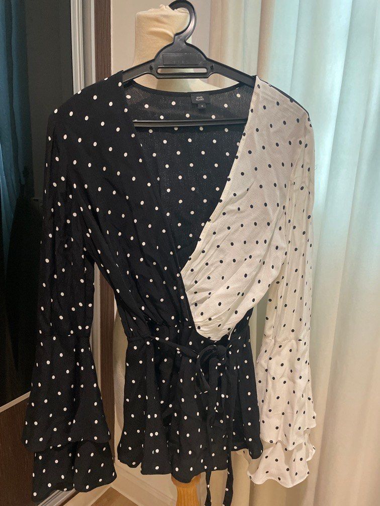 River island hot sale polka dot top
