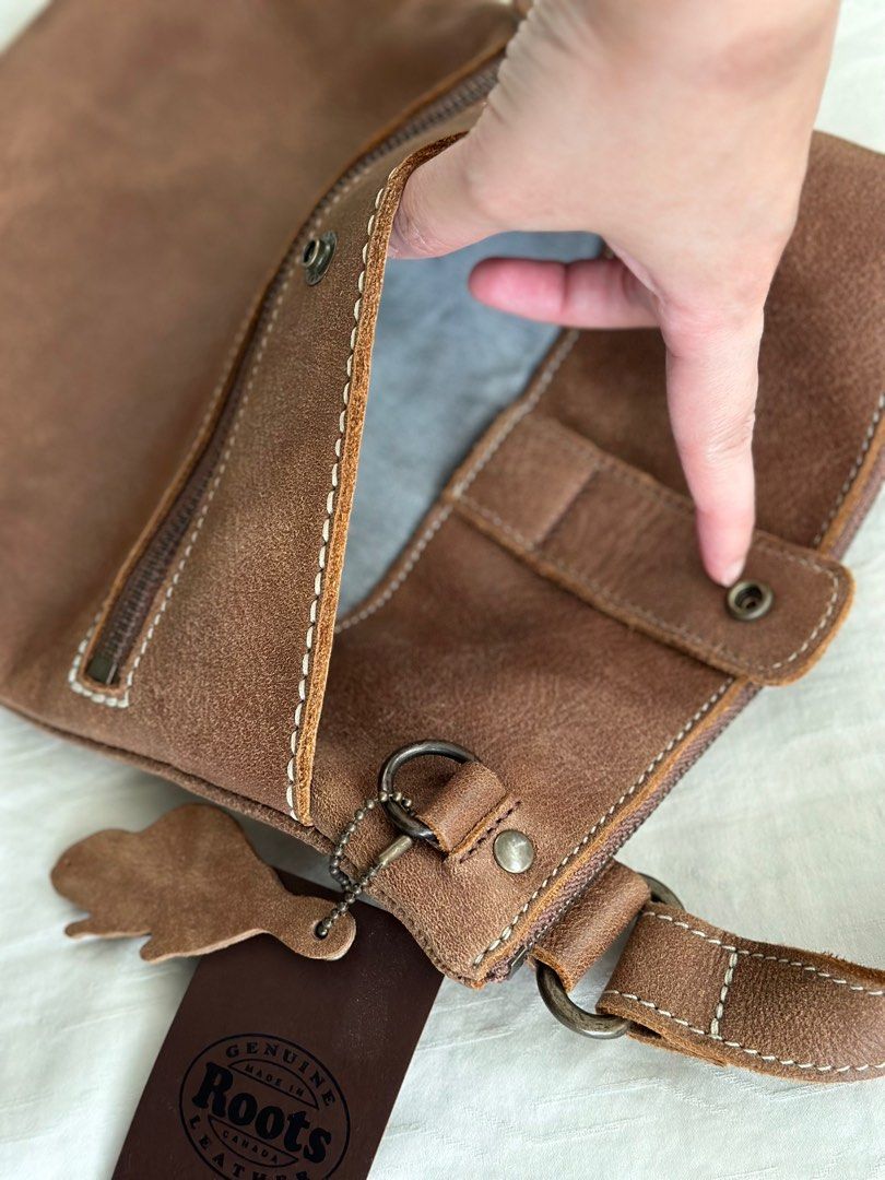 Genuine roots leather bag cheap