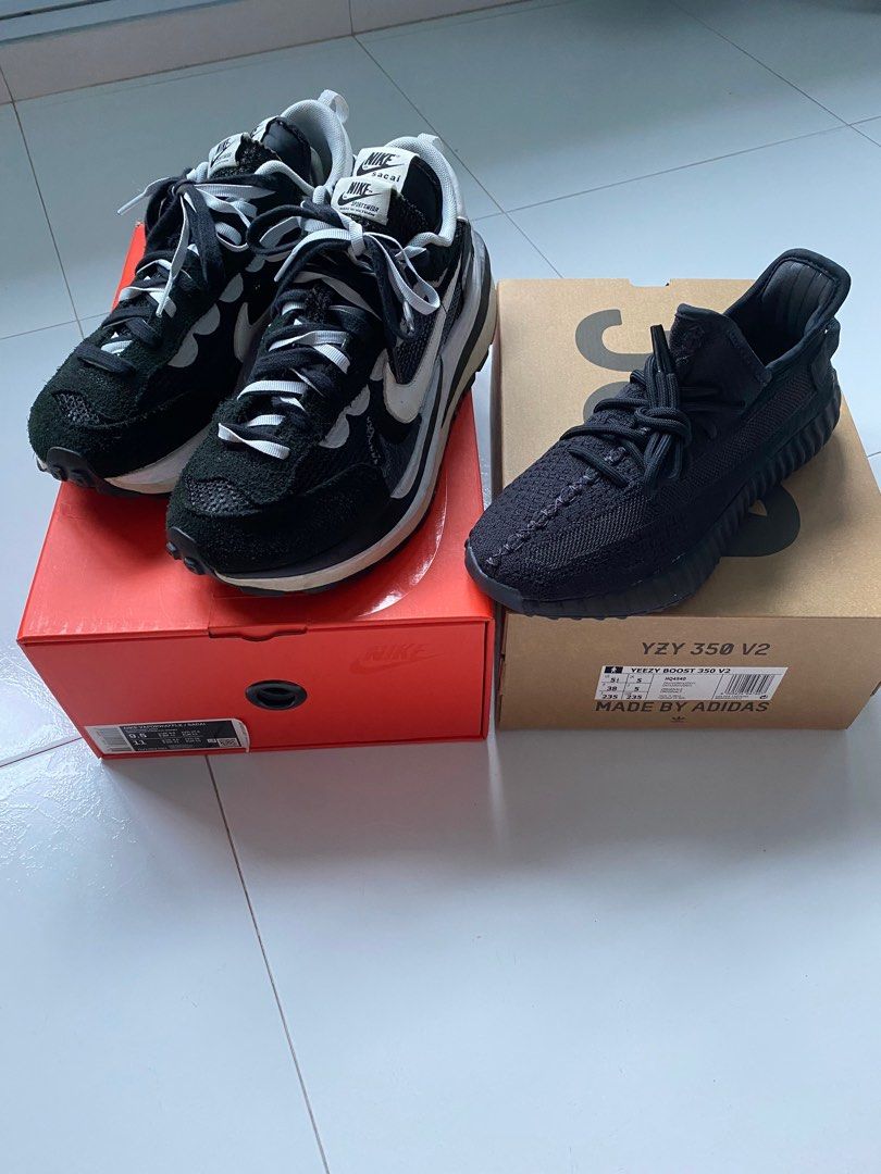 Sacai vaporwaffle yeezy v2 onyx Men s Fashion Footwear Sneakers on Carousell