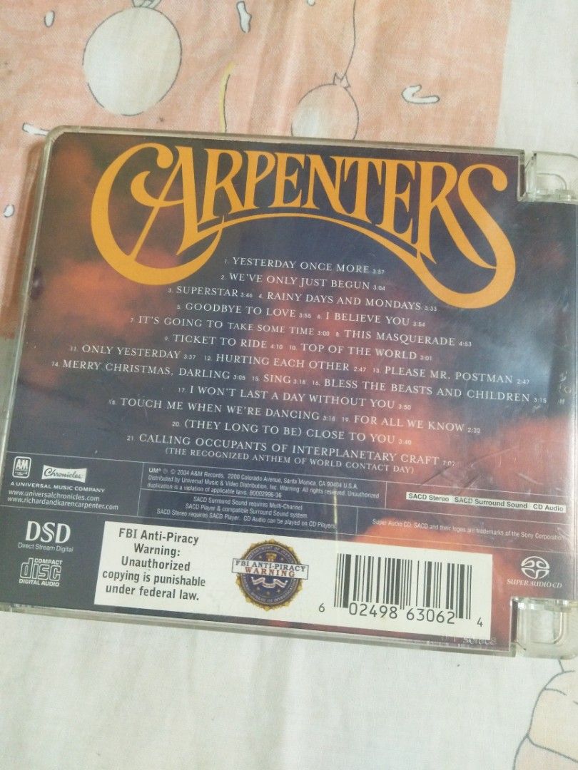 SACD CARPENTERS Singles 1969-1981 CD 舊版2004年美國版, 興趣及遊戲