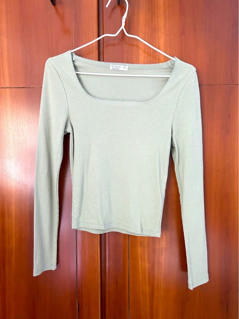 sage green studded cap sleeve round neck t shirt
