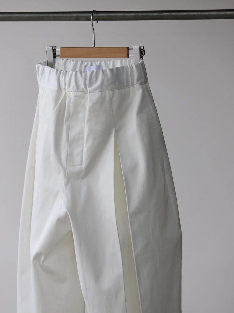 SAGE NATION | BOX PLEAT TROUSER OPTIC WHITE, 男裝, 褲＆半截裙, 長