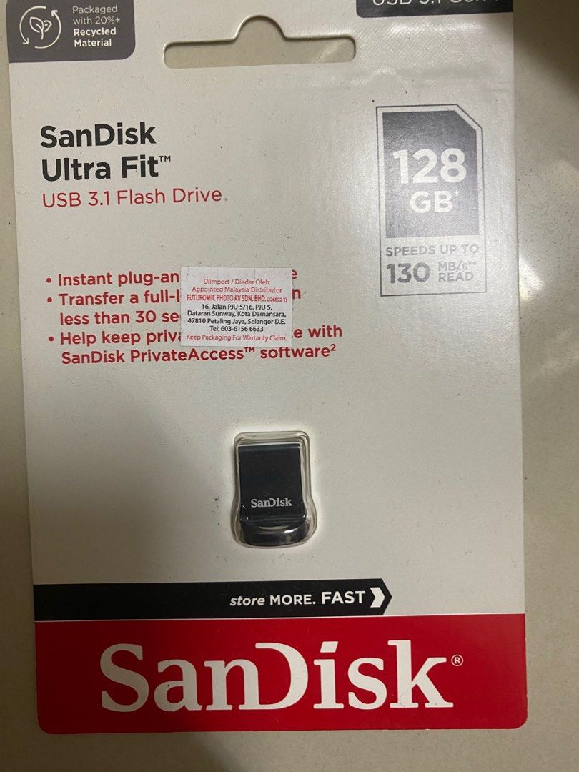 Sandisk 128GB Ultra Fit USB 3.1 Flash Drive 